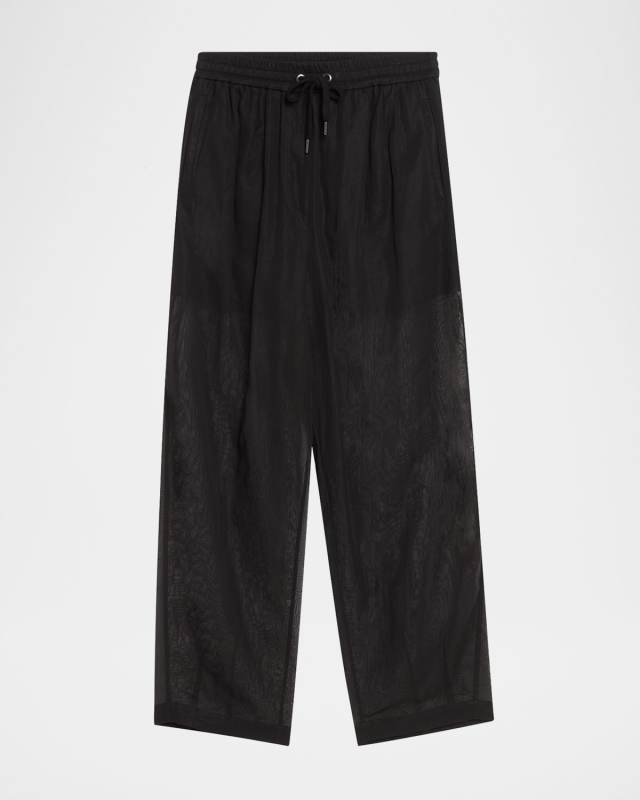 Drawstring Cotton Gauze Track Pants